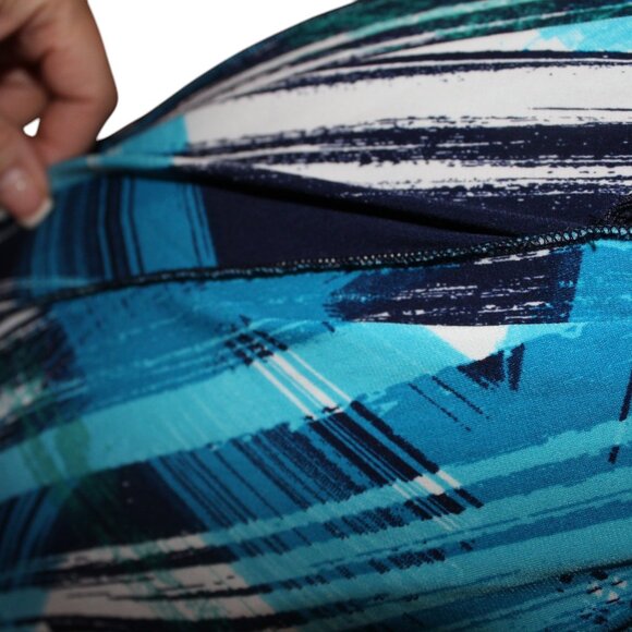 CLEARANCE SALE Nina Leonard Long Maxi w/ Tie Belt Blue Tones, 1X NWOT's - Picture 7 of 13